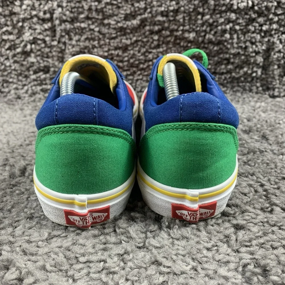 Vans Sneakers Youth Kids Sz 6 Old Skool Yacht Club Skate Shoes Red Green Blue